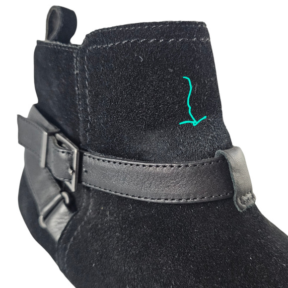 Vionic Ankle Boot Sneakers Women's Size 9.5 Black Mitzi Suede Comfort Strappy - Picture 13 of 13